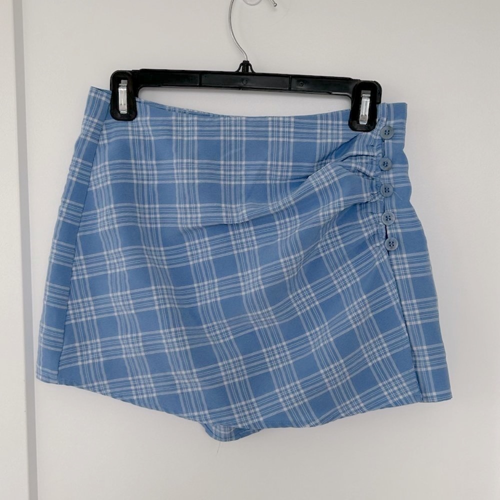 Plaid Blue Skort